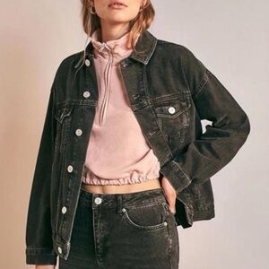 Urban outfitters BDG; women's oversized, black washed denim jacket